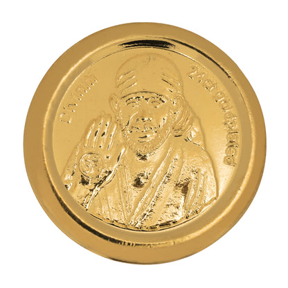 Diviniti 24K Gold Plated Sai & Om Coin (18mm)