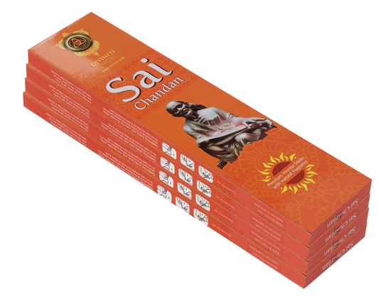 Diviniti Sai Chandan Incense Sticks| Incense Stick with Natural Fragrance| Sai Chandan Fragrance for Long-Lasting Aroma| Charcoal Free, 100% Natural (25GM X 12)