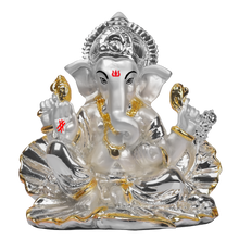 Load image into Gallery viewer, Diviniti Lord Ganesha Idol for Home Decor| 999 Silver Plated Sculpture of Ganesha in Seep| Idol for Home, Office, Temple &amp; Table Decoration| Religious Idol For Prayer, Gift
