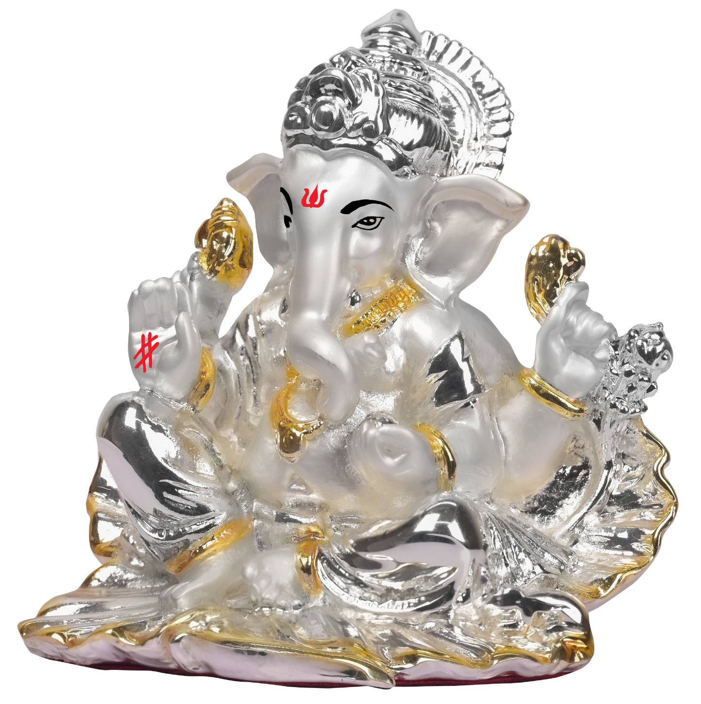 Diviniti Lord Ganesha Idol for Home Decor| 999 Silver Plated Sculpture of Ganesha in Seep| Idol for Home, Office, Temple & Table Decoration| Religious Idol For Prayer, Gift