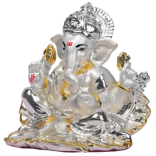 Load image into Gallery viewer, Diviniti Lord Ganesha Idol for Home Decor| 999 Silver Plated Sculpture of Ganesha in Seep| Idol for Home, Office, Temple &amp; Table Decoration| Religious Idol For Prayer, Gift
