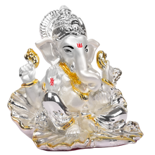 Load image into Gallery viewer, Diviniti Lord Ganesha Idol for Home Decor| 999 Silver Plated Sculpture of Ganesha in Seep| Idol for Home, Office, Temple &amp; Table Decoration| Religious Idol For Prayer, Gift
