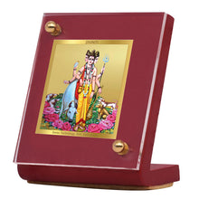 Load image into Gallery viewer, Diviniti 24K Gold Plated Dattatreya Frame For Car Dashboard, Home Decor, Prayer, Gift (5.5 x 6.5 CM)
