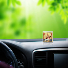 Load image into Gallery viewer, Diviniti 24K Gold Plated Goddess Saraswati Mata Frame For Car Dashboard, Home Decor, Tabletop, Gift, Puja Room (5.8 x 4.8 CM)
