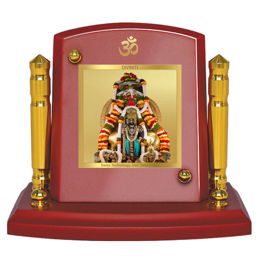 Diviniti 24K Gold Plated Krishna Photo Frame for Car Dashboard, Home Decor, Tabletop, Puja Room, Showpiece and Gift  MDF1BP+ (6.5x5.5 CM)