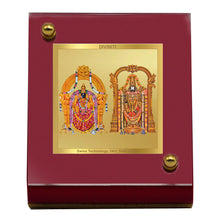 Load image into Gallery viewer, Diviniti 24K Gold Plated Padmawati Balaji Frame For Car Dashboard, Home Decor and Table Top (6.5 x 5.5 CM)
