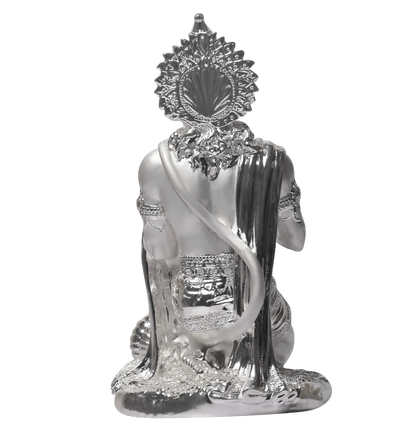 Diviniti Hanuman Idol for Home Decor| 999 Silver Plated Sculpture of Hanuman| Idol for Home, Office, Temple and Table Decoration| Religious Idol For Pooja, Gift