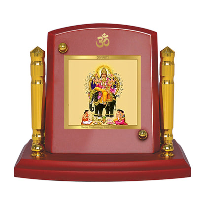 Diviniti 24K Gold Plated Vishwakarma Ji Photo Frame for Car Dashboard, Home Decor, Tabletop, Puja Room, Showpiece and Gift  MDF1BP+ (6.5x5.5 CM)