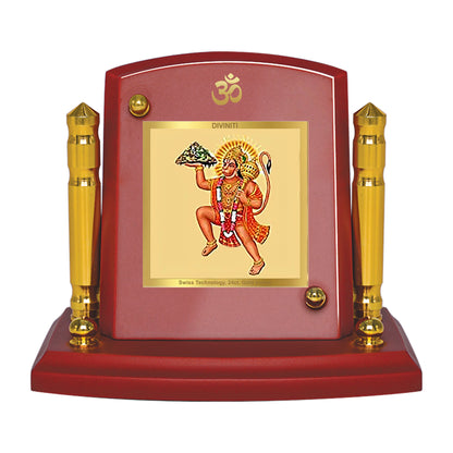 Diviniti 24K Gold Plated Hanuman Ji Photo Frame for Car Dashboard, Home Decor, Tabletop, Puja Room, Showpiece and Gift  MDF1BP+ (6.5x5.5 CM)